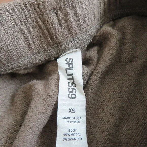 SPLITS59 Brooks Fleece Cropped Flare Pants in Lentil Athleisure Neutral Sz XS - Picture 13 of 13